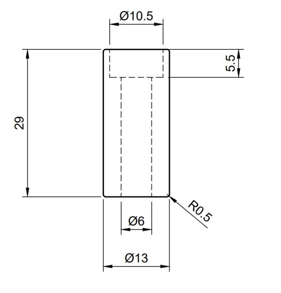 Distanzhülse 13x6x29 mit Senkung