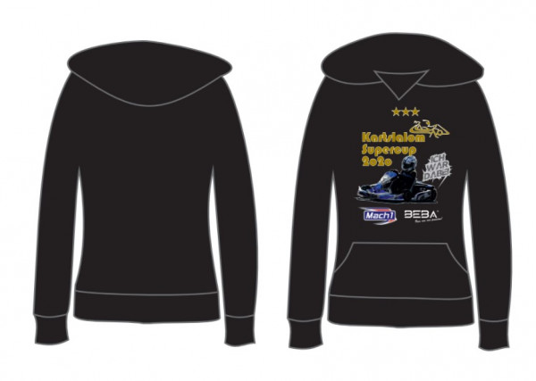 Hoodie schwarz Kartslalom Supercup 2020 bedruckt