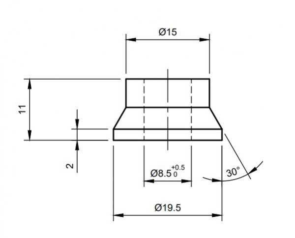 Distanzhülse 11mm Halter Frontschild oben 507/508