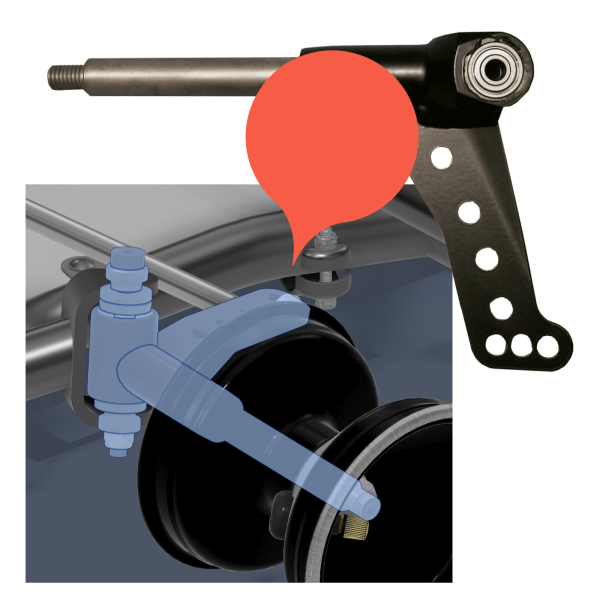 Kompatibilitätskit für Achsschenkel ø17, Radbolzen ø8 links
