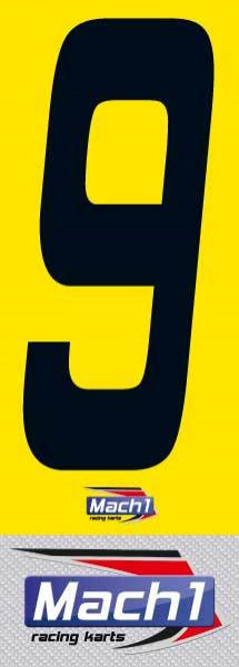 Nummernaufkleber gelb